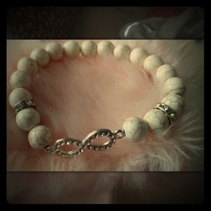 Hand made white turquoise bracelet
